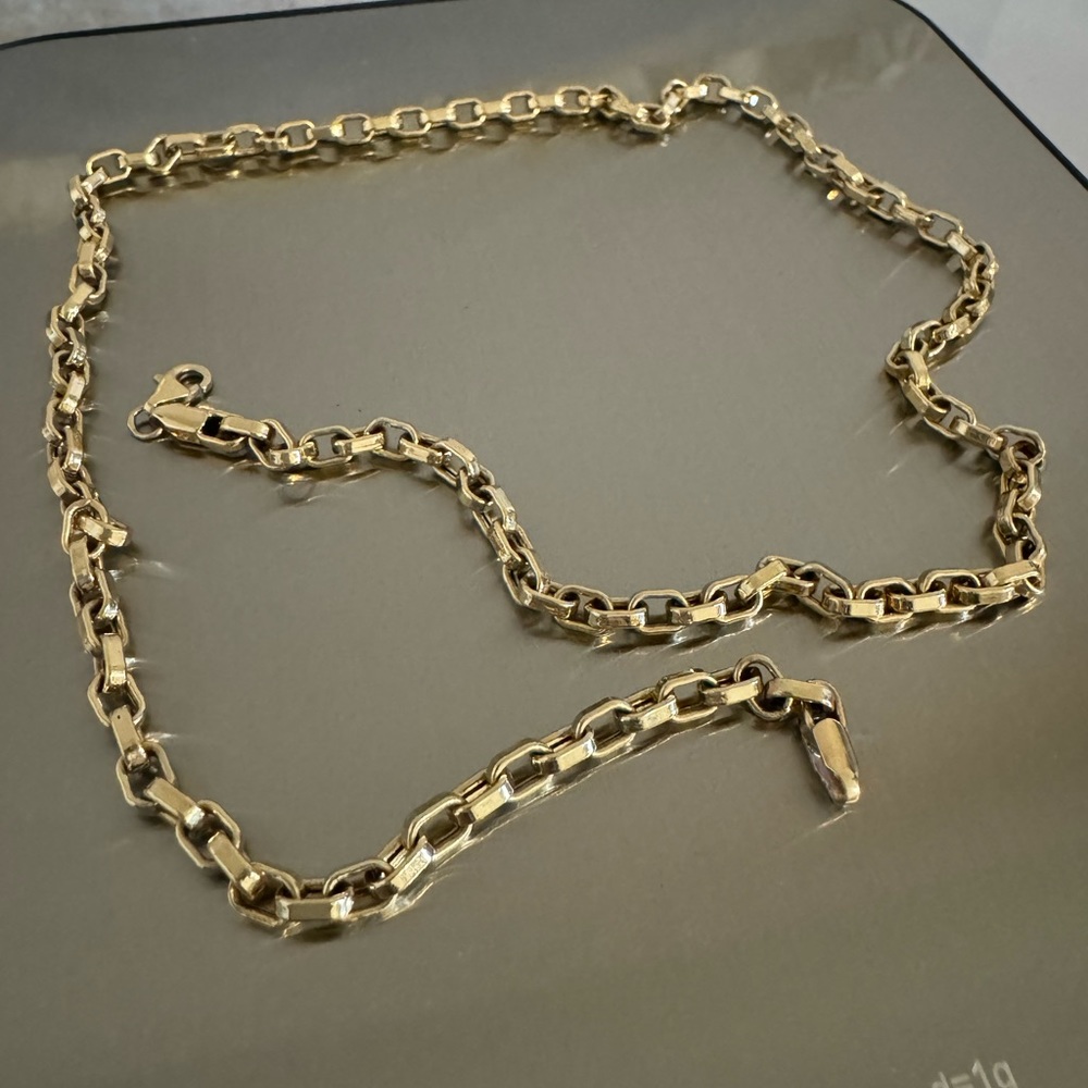 14k Yellow Gold Hollow Hermes H-Link Chain Chain 20” 3mm